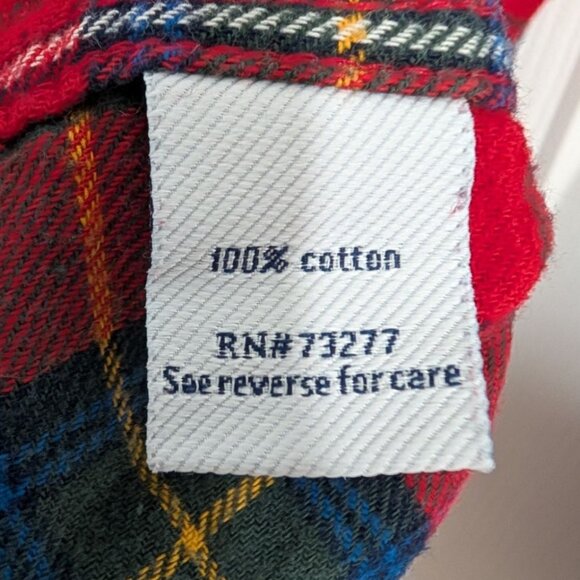 Croft & Barrow Flannel Plaid Shirt Mens Size Large Red Long Sleeve Button Down - Picture 6 of 11